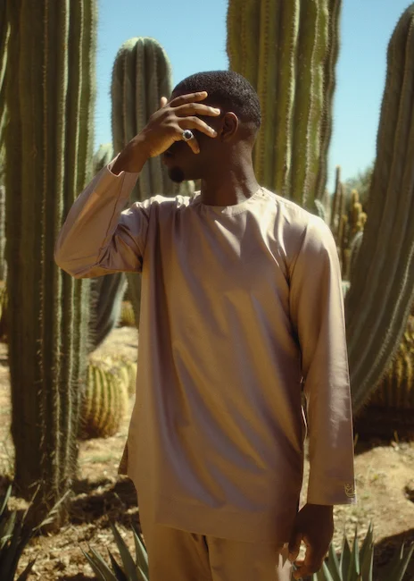 Man in Two Piece Set in Desert - Ghataa